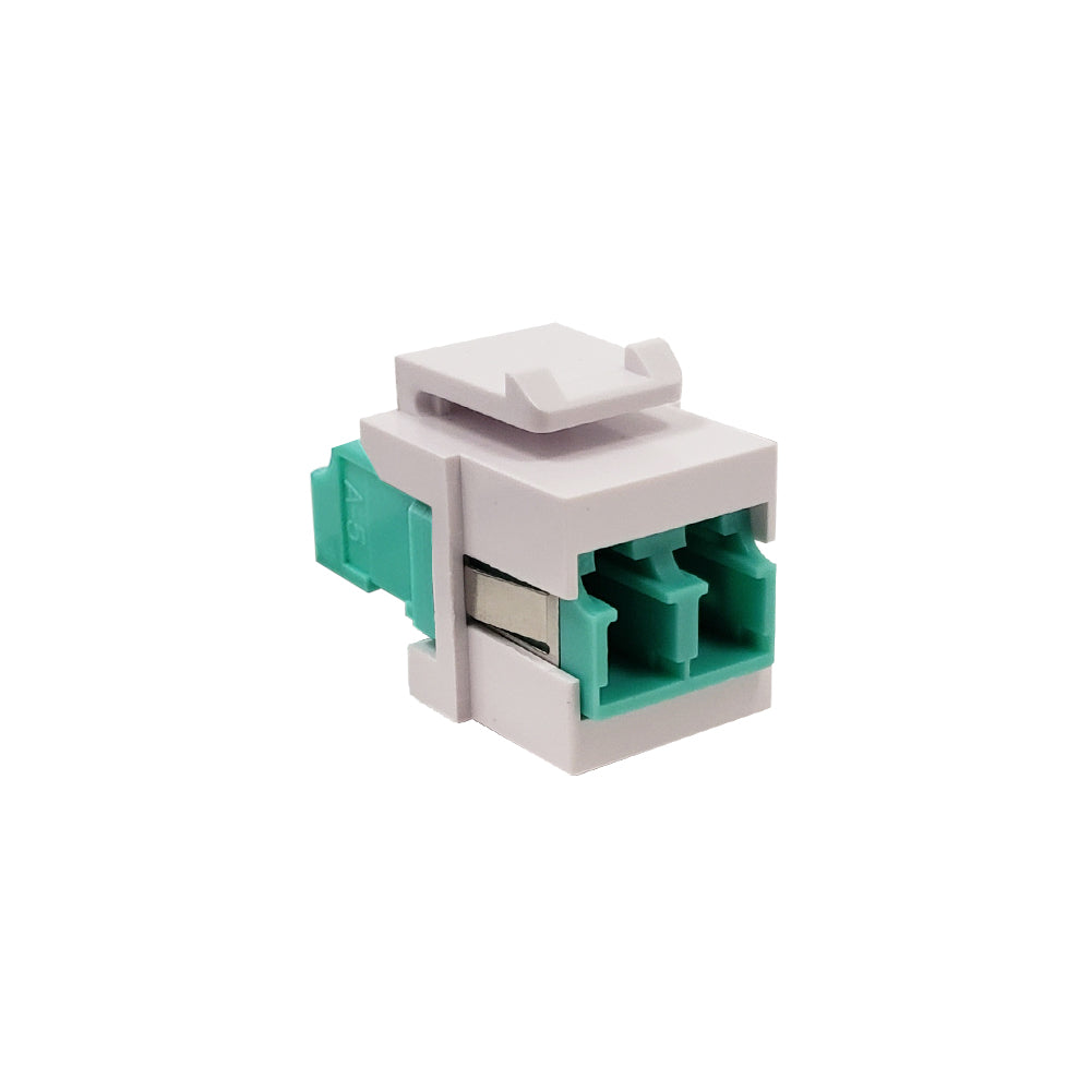 LC/LC Keystone Wall Plate Insert White- Multimode OM3/4 Duplex - Aqua – Generic