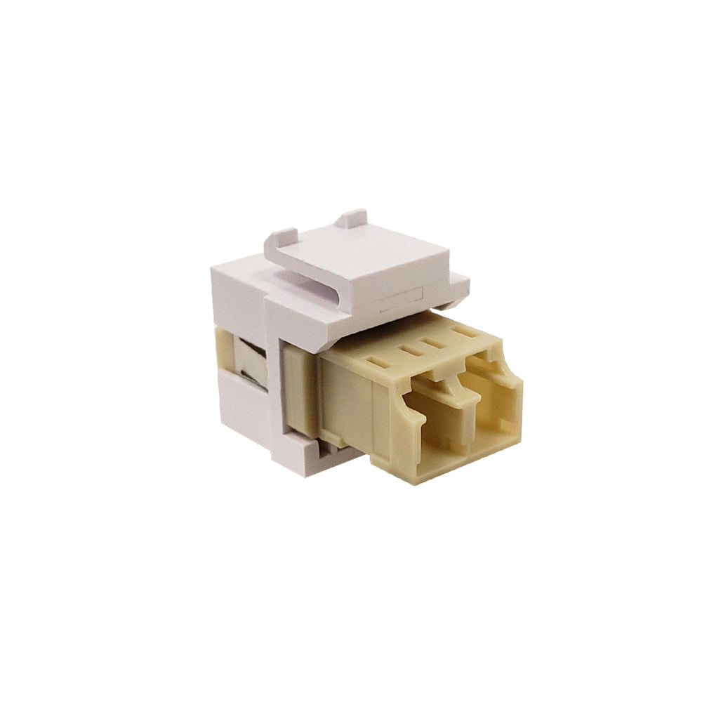 LC/LC Keystone Wall Plate Insert White- Multimode 62.5u Duplex - Beige – Generic – Wall Plate Inserts & Jacks (photo 2)