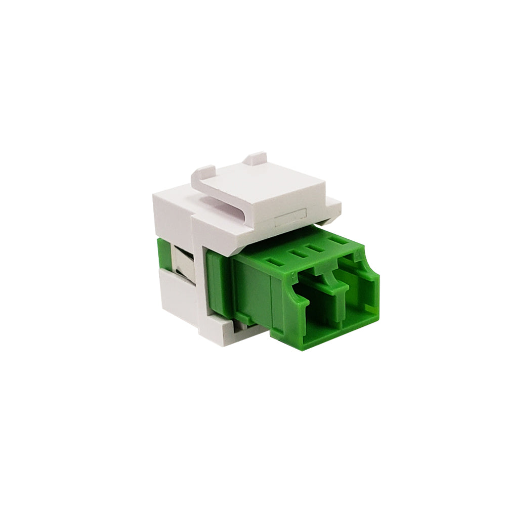 LC/LC Keystone Wall Plate Insert White- Singlemode APC Duplex - Green – Generic – Wall Plate Inserts & Jacks (photo 2)