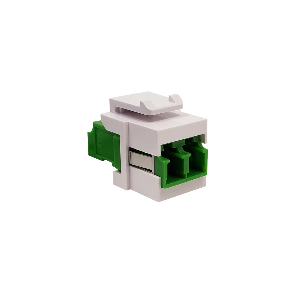 LC/LC Keystone Wall Plate Insert White- Singlemode APC Duplex - Green – Generic – Wall Plate Inserts & Jacks