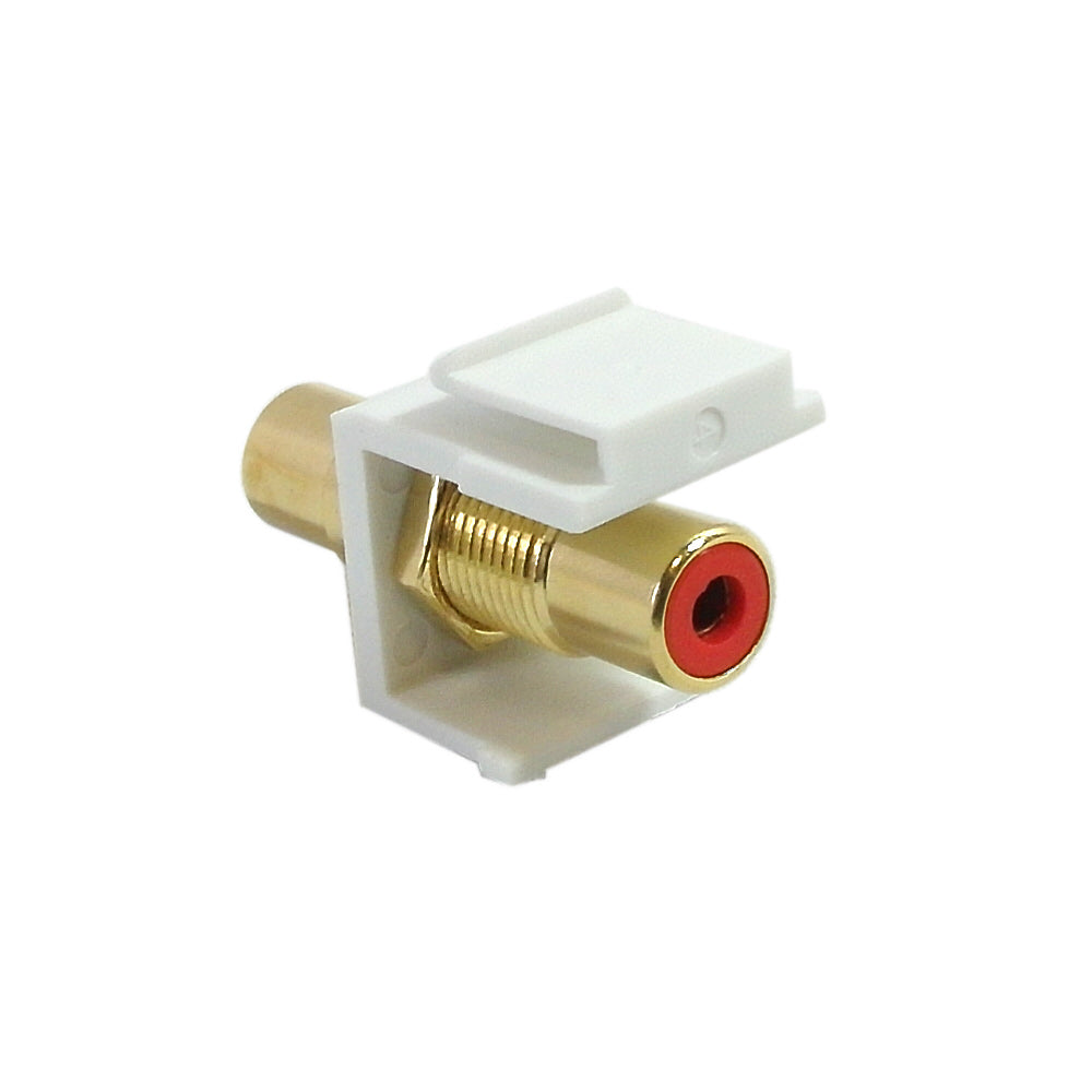 RCA Female/Female Keystone Wall Plate Insert White, Gold Plated - Red – Generic – Wall Plate Inserts & Jacks (photo 2)