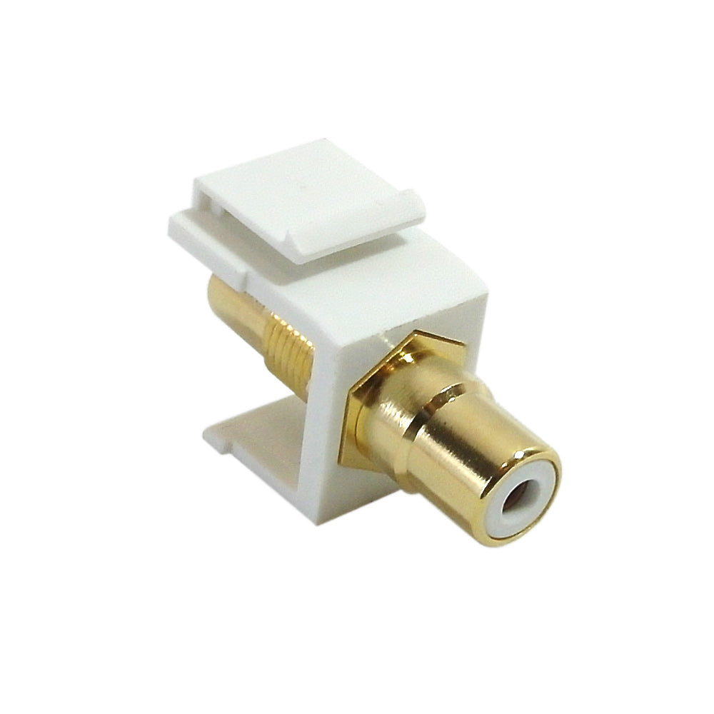 RCA Female/Female Keystone Wall Plate Insert White, Gold Plated - White – Generic