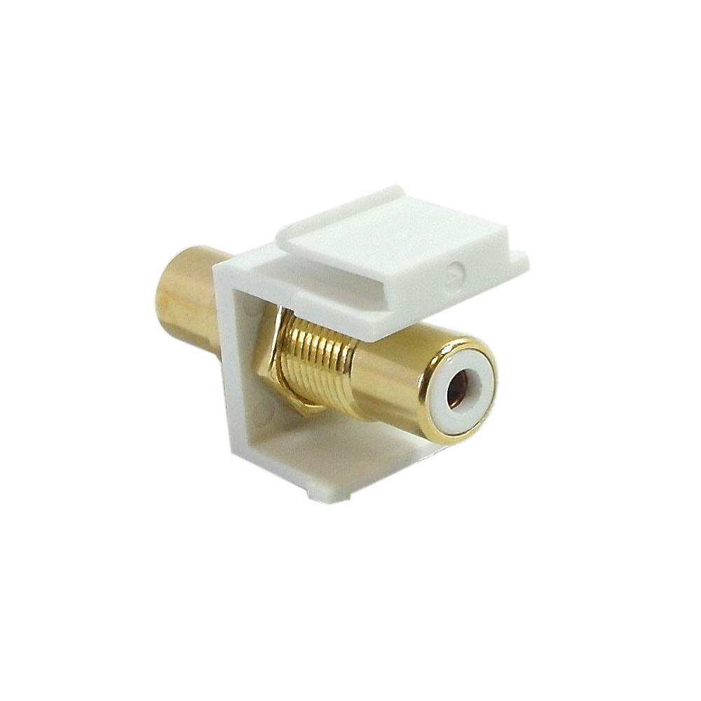 RCA Female/Female Keystone Wall Plate Insert White, Gold Plated - White – Generic – Wall Plate Inserts & Jacks (photo 2)