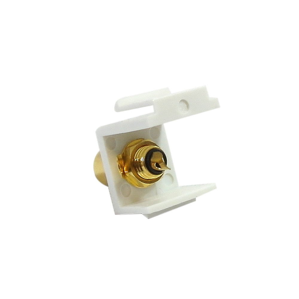 RCA Solder to Female Keystone Wall Plate Insert White, Gold Plated - Black – Generic – Wall Plate Inserts & Jacks (photo 2)