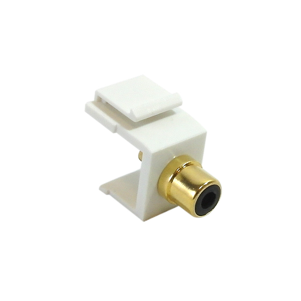 RCA Solder to Female Keystone Wall Plate Insert White, Gold Plated - Black – Generic – Wall Plate Inserts & Jacks