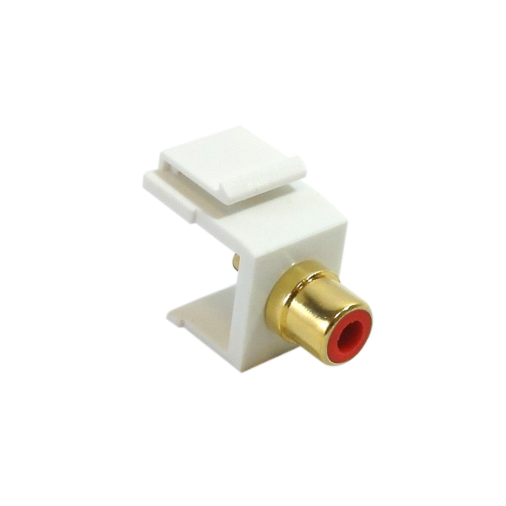 RCA Solder to Female Keystone Wall Plate Insert White, Gold Plated - Red – Generic