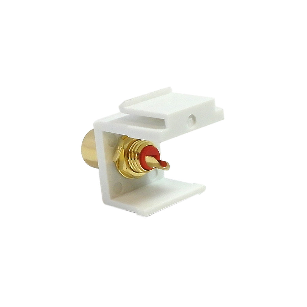 RCA Solder to Female Keystone Wall Plate Insert White, Gold Plated - Red – Generic – Wall Plate Inserts & Jacks (photo 2)
