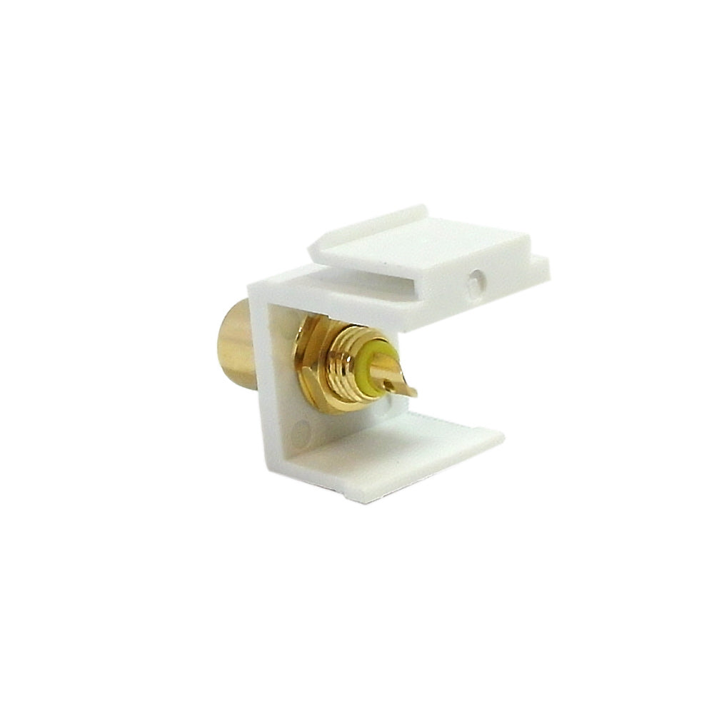 RCA Solder to Female Keystone Wall Plate Insert White, Gold Plated - Yellow – Generic – Wall Plate Inserts & Jacks (photo 2)