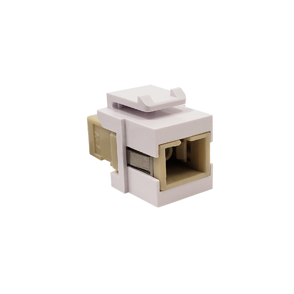 SC/SC Keystone Wall Plate Insert White - Multimode 62.5u Simplex - Beige – Generic