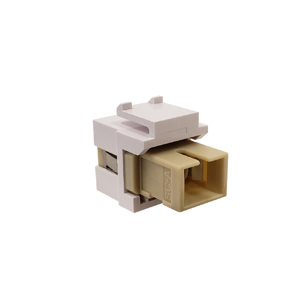 SC/SC Keystone Wall Plate Insert White - Multimode 62.5u Simplex - Beige – Generic – Wall Plate Inserts & Jacks (photo 2)