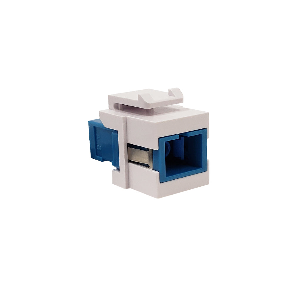SC/SC Keystone Wall Plate Insert White- Singlemode UPC Simplex - Blue – Generic