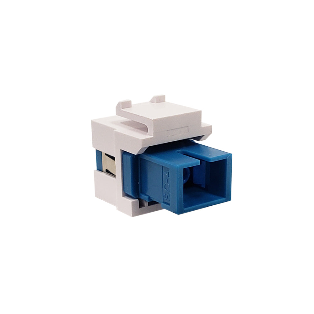 SC/SC Keystone Wall Plate Insert White- Singlemode UPC Simplex - Blue – Generic – Wall Plate Inserts & Jacks (photo 2)