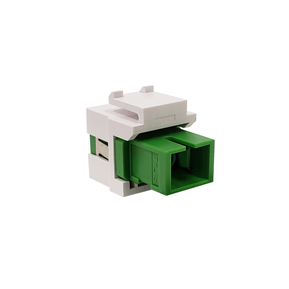 SC/SC Keystone Wall Plate Insert White- Singlemode APC Simplex - Green – Generic – Wall Plate Inserts & Jacks (photo 2)
