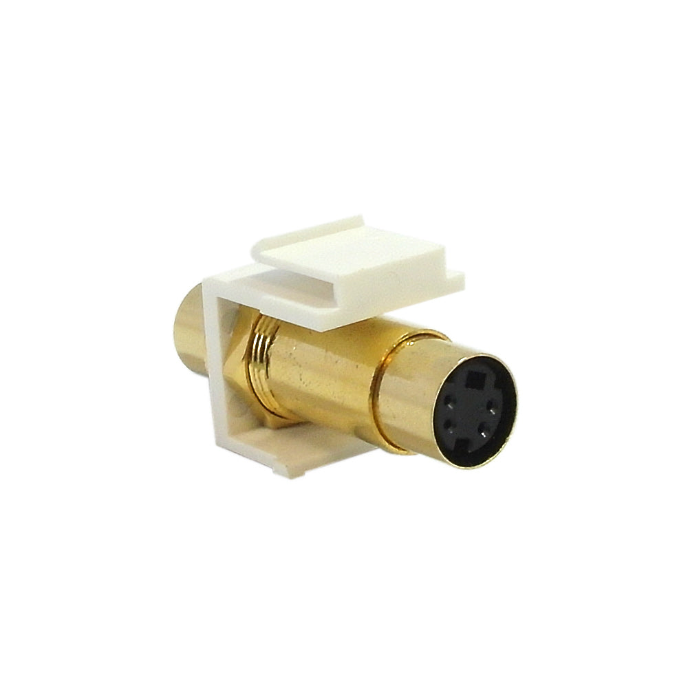 S-Video Female/Female Keystone Wall Plate Insert, Gold Plated – Generic – Wall Plate Inserts & Jacks (photo 2)