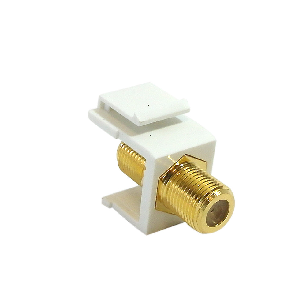 F-Type Female/Female Keystone Wall Plate Insert, Gold Plated (1Ghz Insert) – Generic – Wall Plate Inserts & Jacks