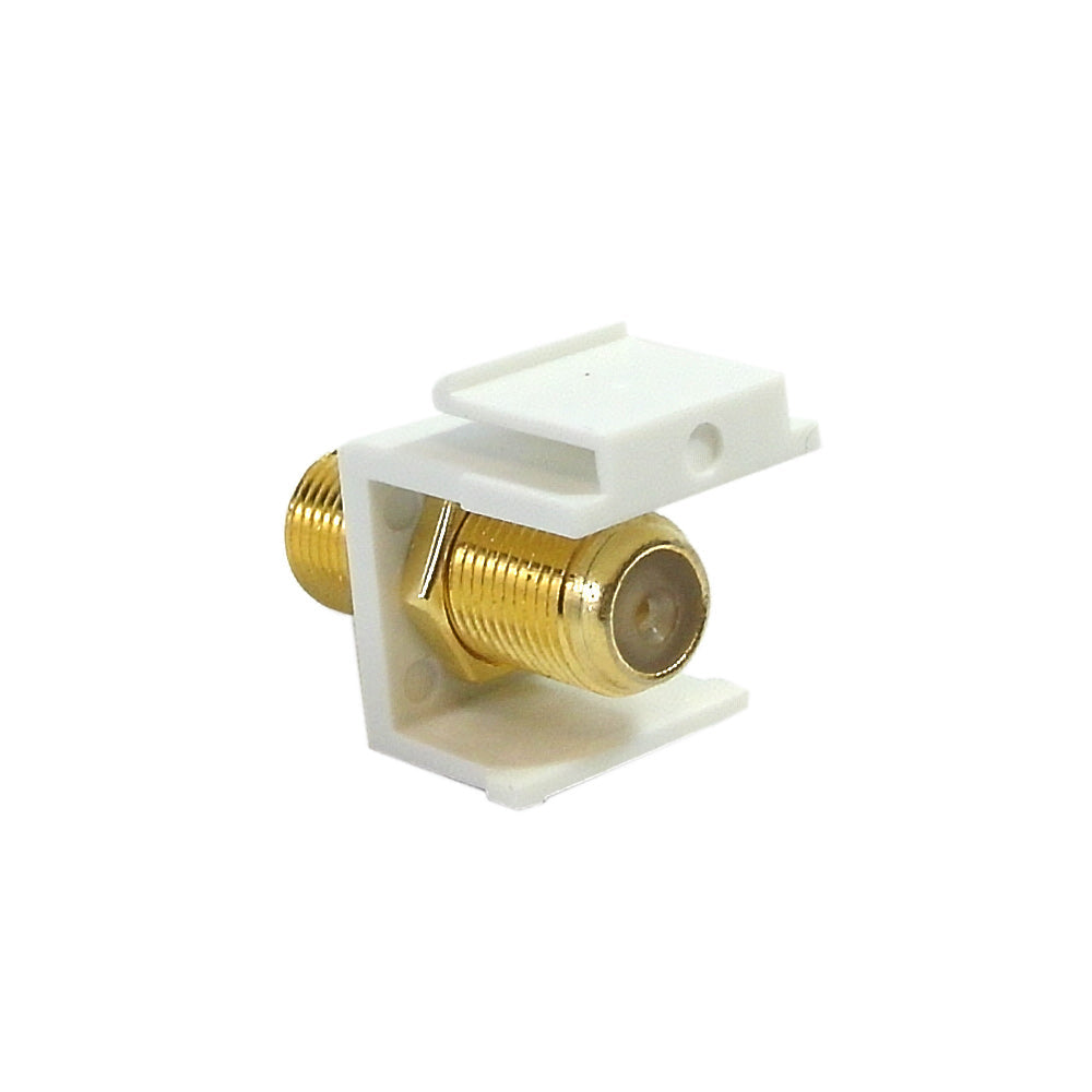 F-Type Female/Female Keystone Wall Plate Insert, Gold Plated (1Ghz Insert) – Generic – Wall Plate Inserts & Jacks (photo 2)