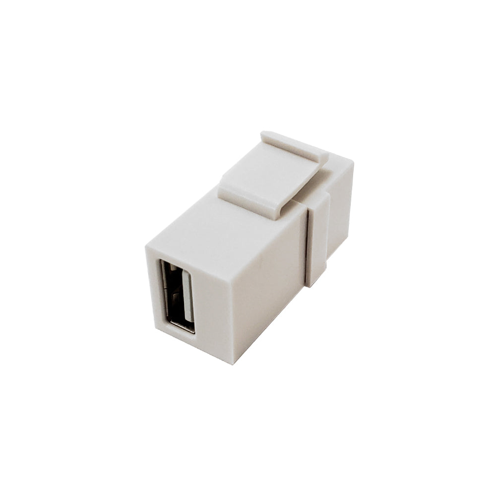 USB 2.0 A/A Keystone Wall Plate Insert - White – Generic – Wall Plate Inserts & Jacks (photo 2)