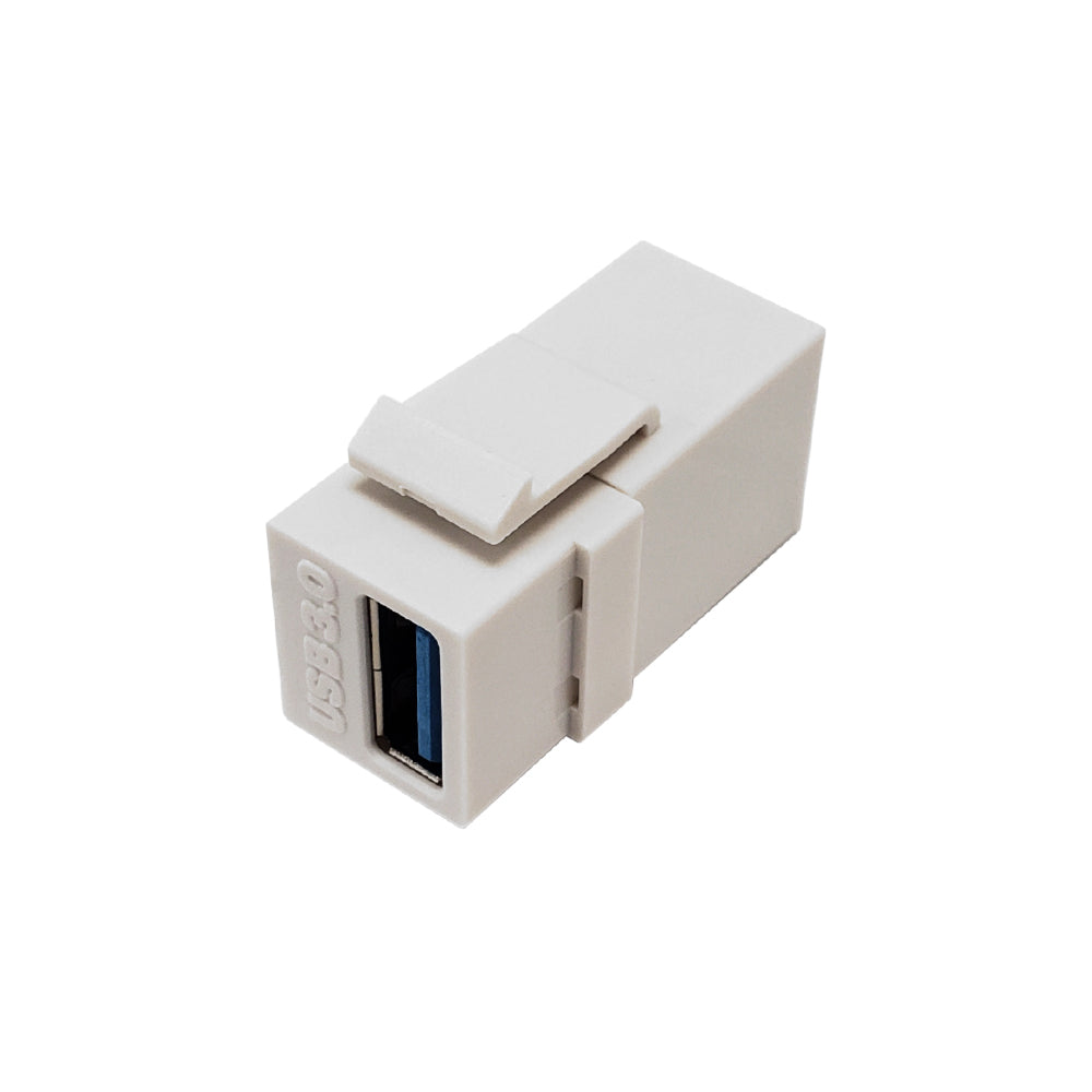 USB 3.0 A/A Keystone Wall Plate Insert - White – Generic