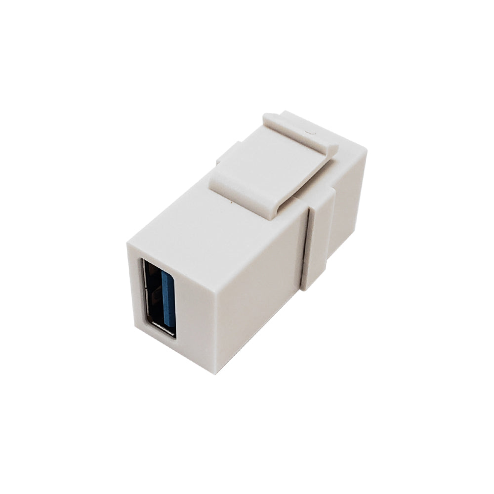 USB 3.0 A/A Keystone Wall Plate Insert - White – Generic – Wall Plate Inserts & Jacks (photo 2)