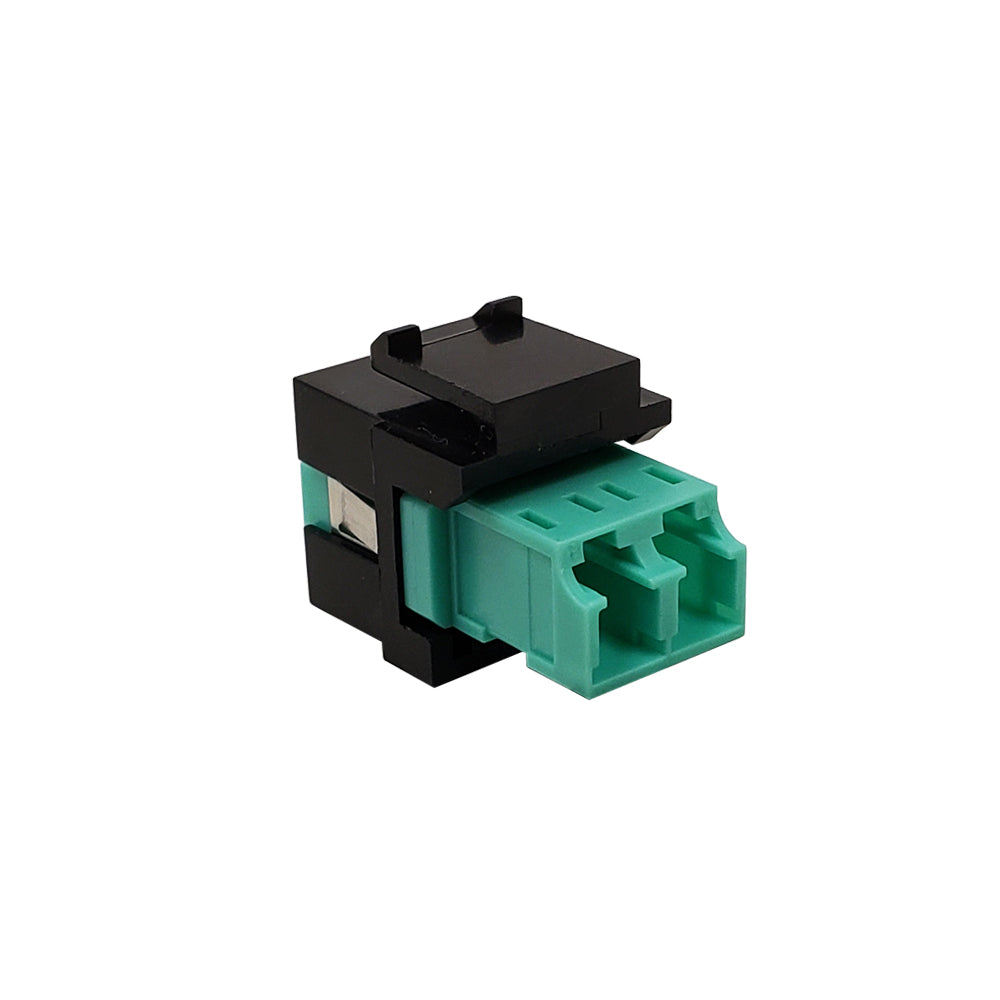 LC/LC Keystone Wall Plate Insert Black- Multimode OM3/4 Duplex - Aqua – Generic – Wall Plate Inserts & Jacks (photo 2)
