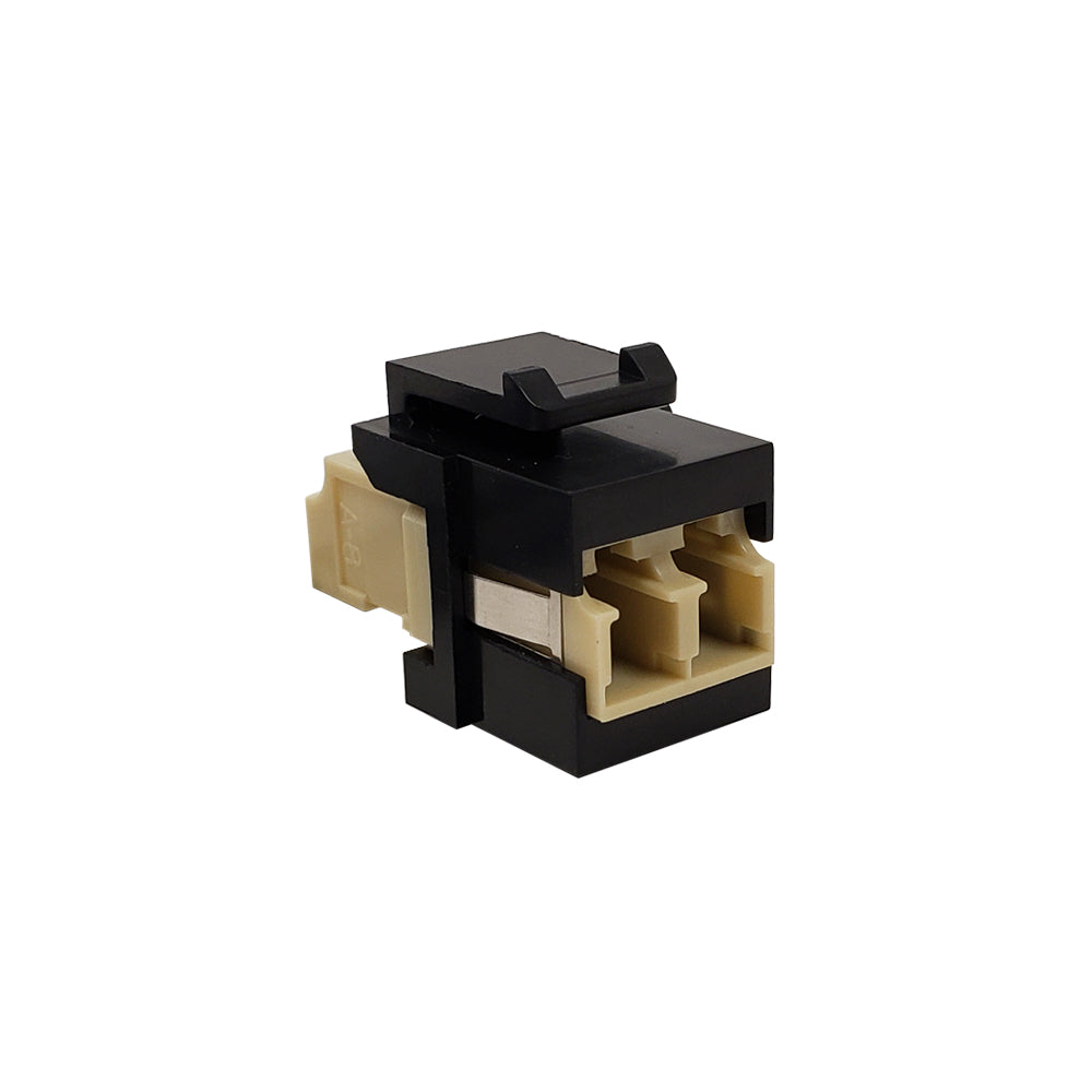 LC/LC Keystone Wall Plate Insert Black- Multimode 62.5u Duplex - Beige – Generic