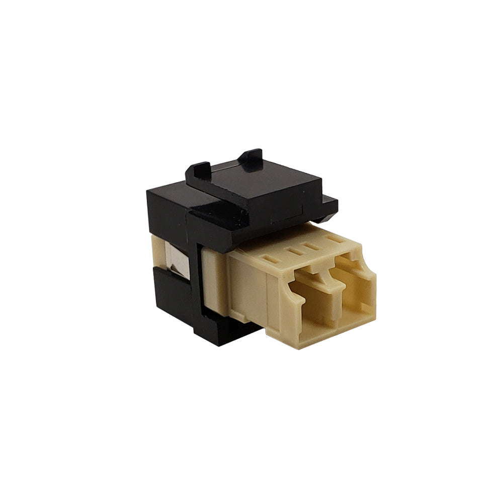 LC/LC Keystone Wall Plate Insert Black- Multimode 62.5u Duplex - Beige – Generic – Wall Plate Inserts & Jacks (photo 2)