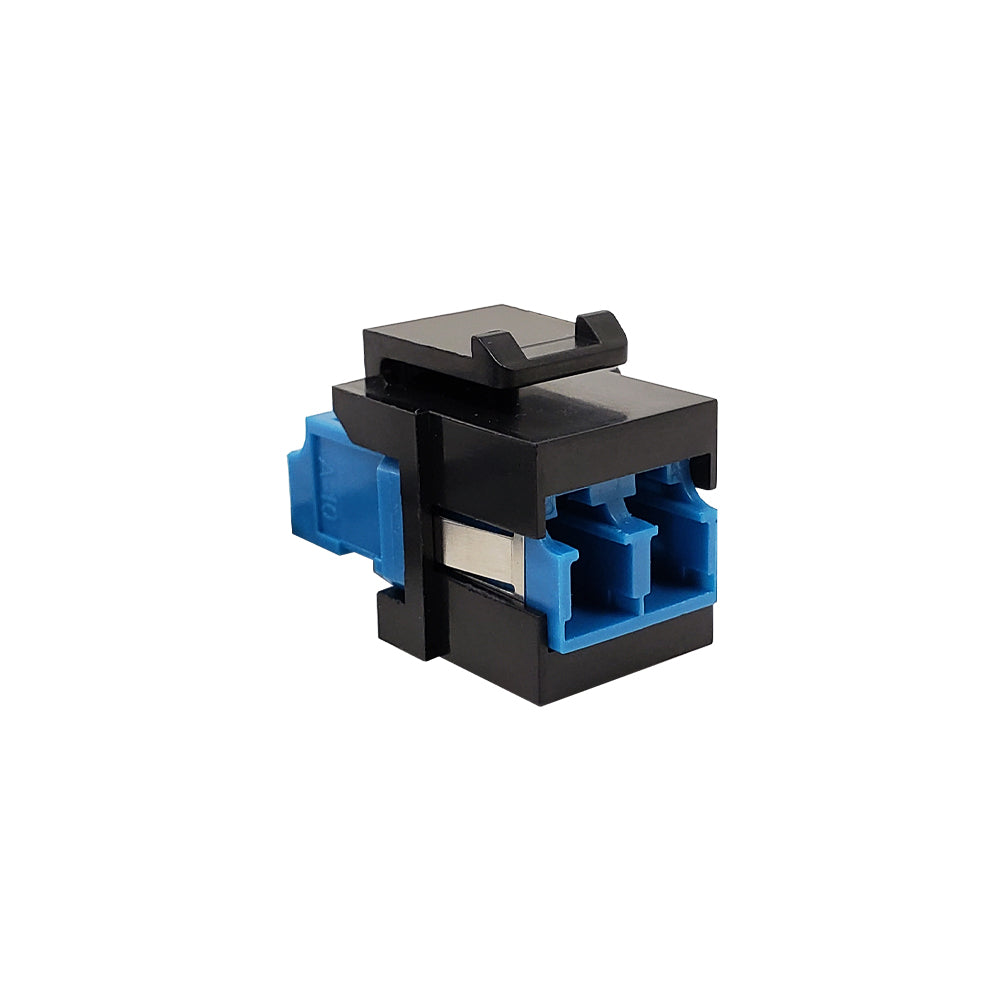 LC/LC Keystone Wall Plate Insert Black- Singlemode UPC Duplex - Blue – Generic