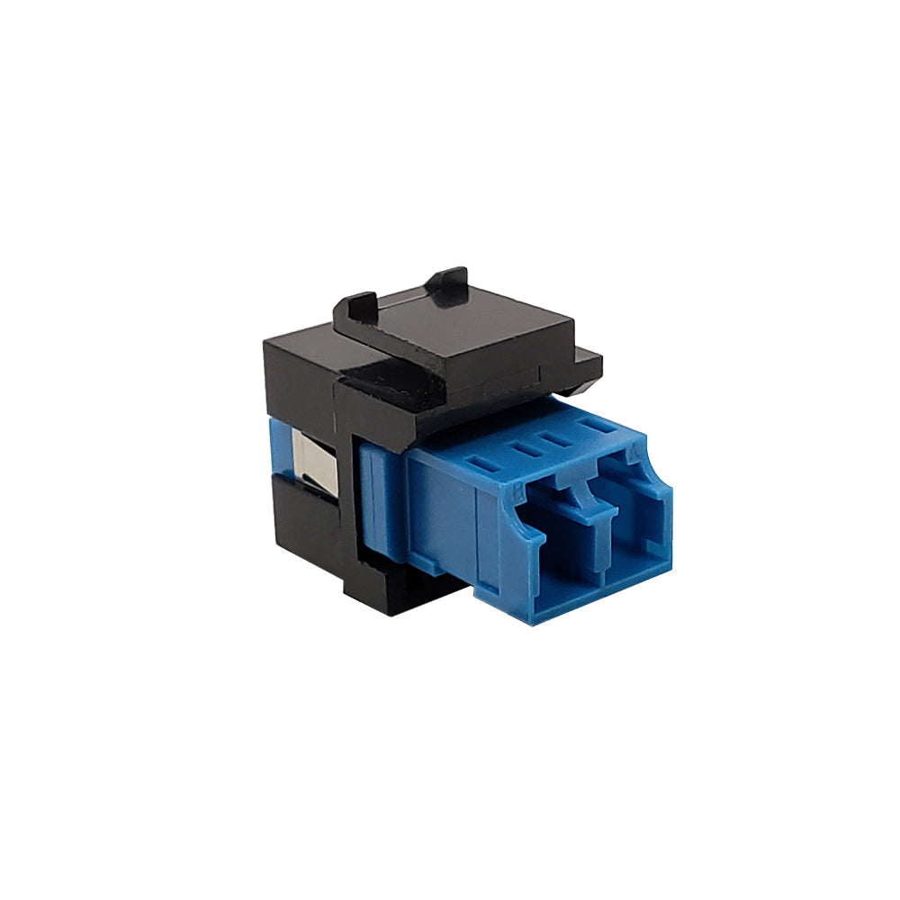 LC/LC Keystone Wall Plate Insert Black- Singlemode UPC Duplex - Blue – Generic – Wall Plate Inserts & Jacks (photo 2)
