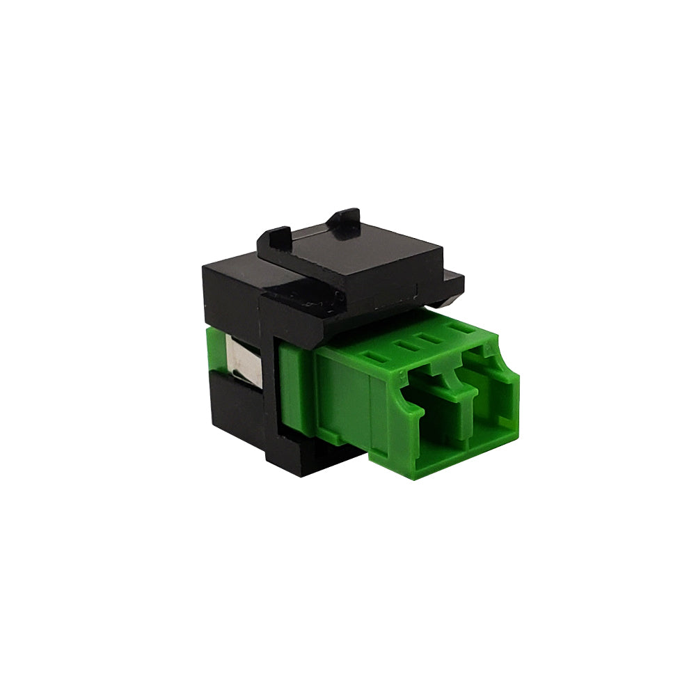 LC/LC Keystone Wall Plate Insert Black- Singlemode APC Duplex - Green – Generic – Wall Plate Inserts & Jacks (photo 2)
