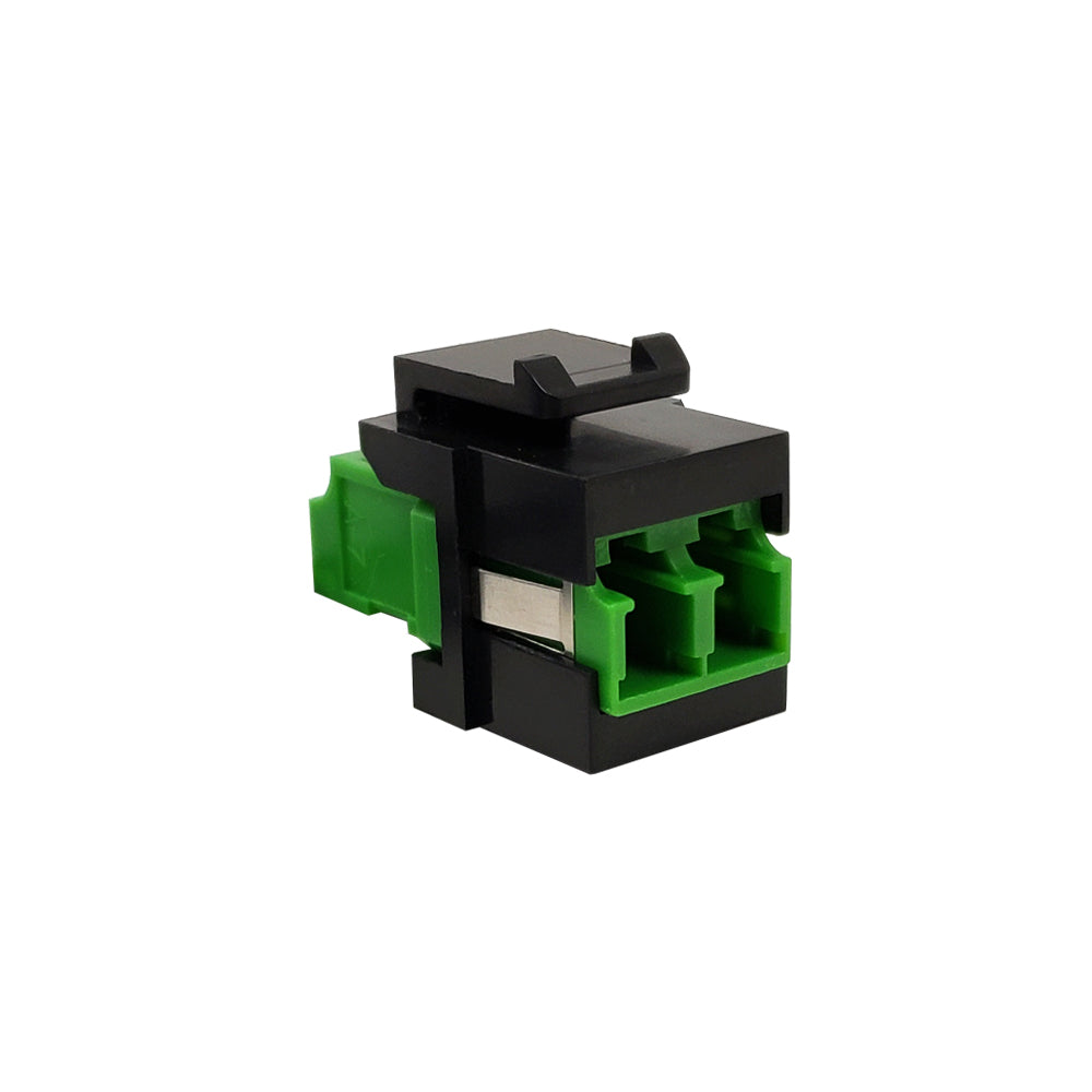 LC/LC Keystone Wall Plate Insert Black- Singlemode APC Duplex - Green – Generic