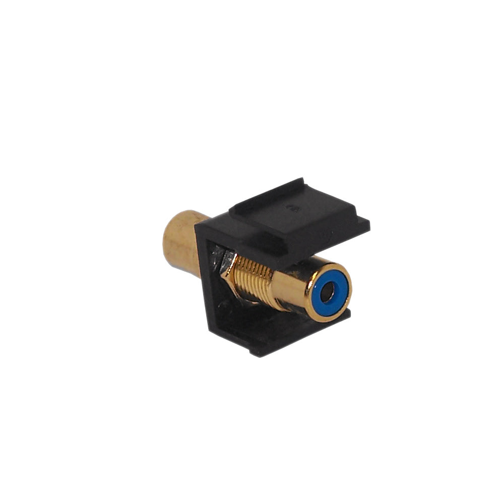 RCA Female/Female Keystone Wall Plate Insert Black, Gold Plated - Blue – Generic – Wall Plate Inserts & Jacks (photo 2)