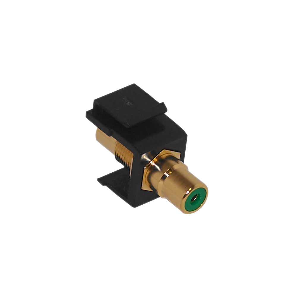 RCA Female/Female Keystone Wall Plate Insert Black, Gold Plated - Green – Generic – Wall Plate Inserts & Jacks