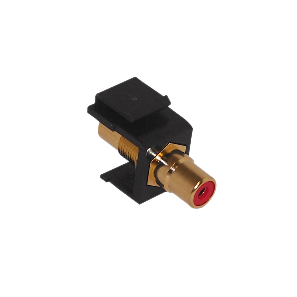 RCA Female/Female Keystone Wall Plate Insert Black, Gold Plated - Red – Generic – Wall Plate Inserts & Jacks