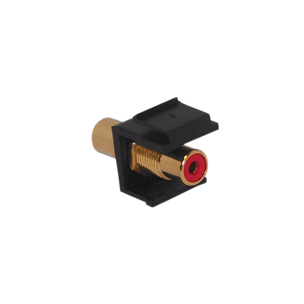 RCA Female/Female Keystone Wall Plate Insert Black, Gold Plated - Red – Generic – Wall Plate Inserts & Jacks (photo 2)
