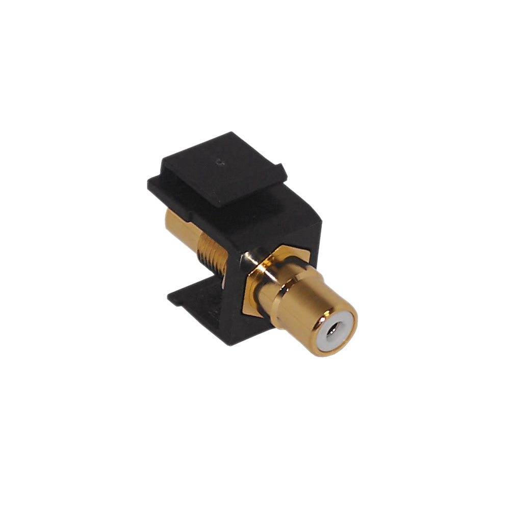 RCA Female/Female Keystone Wall Plate Insert Black, Gold Plated - White – Generic