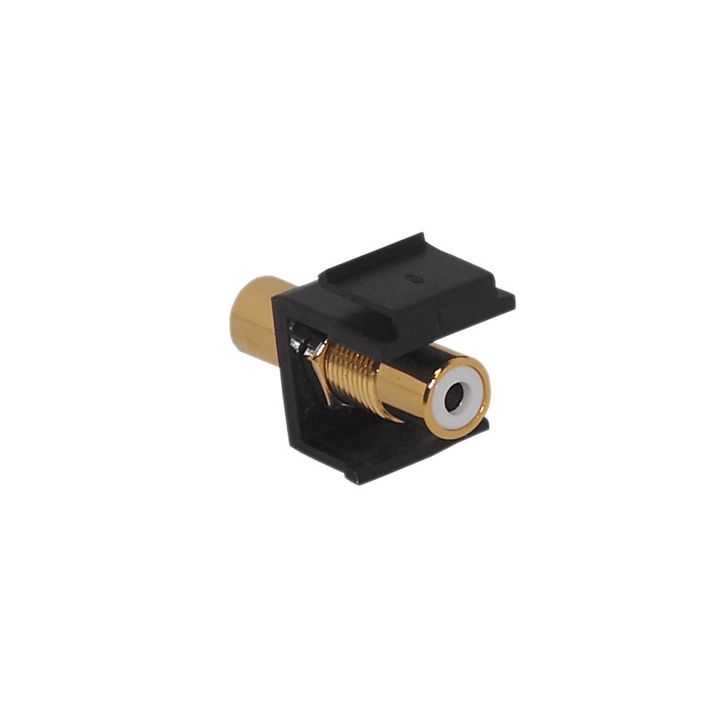 RCA Female/Female Keystone Wall Plate Insert Black, Gold Plated - White – Generic – Wall Plate Inserts & Jacks (photo 2)