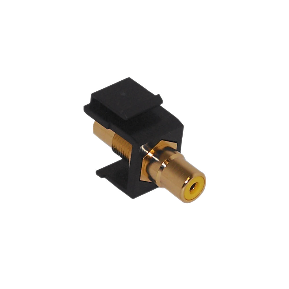 RCA Female/Female Keystone Wall Plate Insert Black, Gold Plated - Yellow – Generic