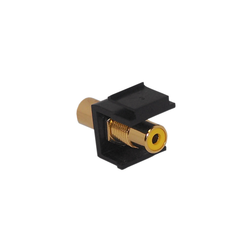 RCA Female/Female Keystone Wall Plate Insert Black, Gold Plated - Yellow – Generic – Wall Plate Inserts & Jacks (photo 2)