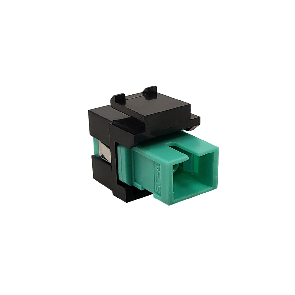 SC/SC Keystone Wall Plate Insert Black- Multimode OM3/4 Simplex - Aqua – Generic – Wall Plate Inserts & Jacks (photo 2)