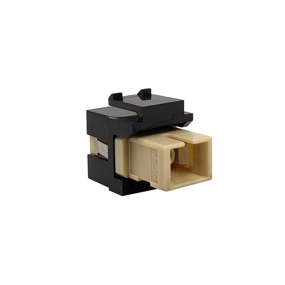 SC/SC Keystone Wall Plate Insert Black - Multimode 62.5u Simplex - Beige – Generic – Wall Plate Inserts & Jacks (photo 2)