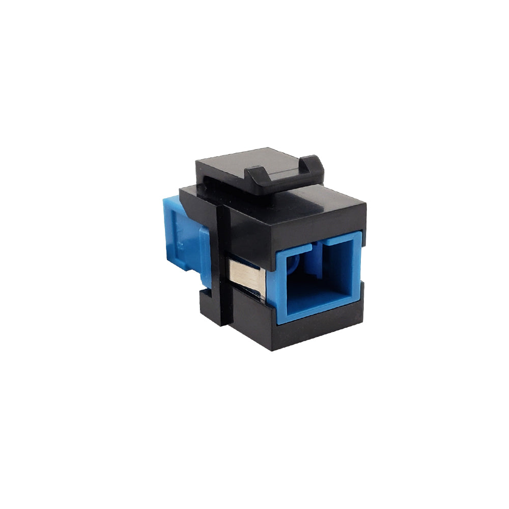 SC/SC Keystone Wall Plate Insert Black- Singlemode UPC Simplex - Blue – Generic