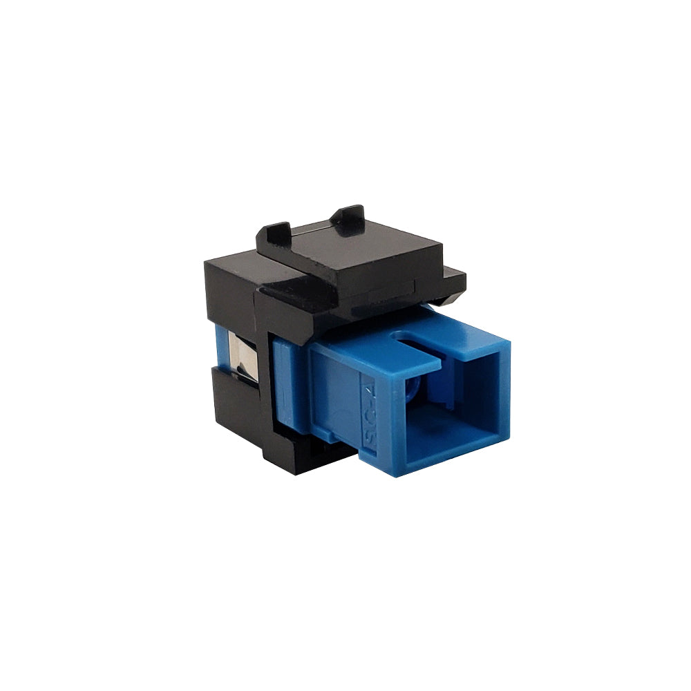SC/SC Keystone Wall Plate Insert Black- Singlemode UPC Simplex - Blue – Generic – Wall Plate Inserts & Jacks (photo 2)