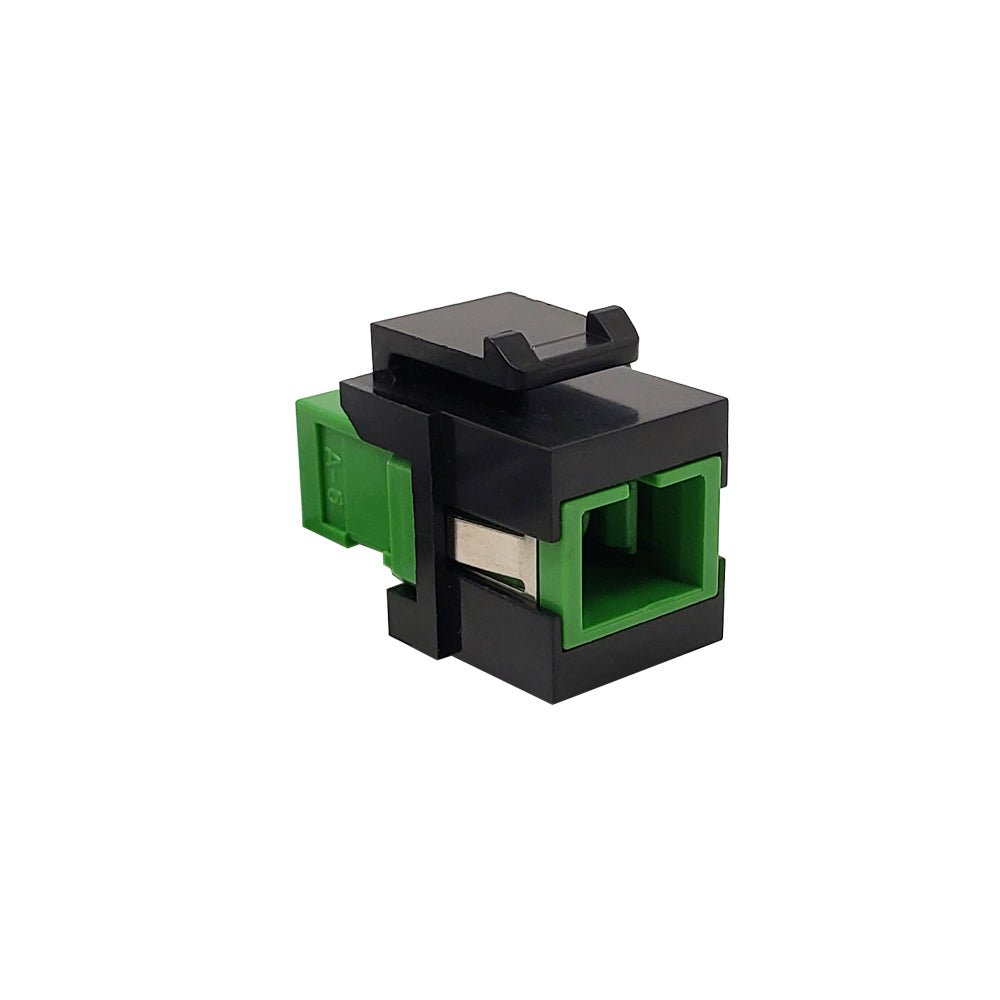 SC/SC Keystone Wall Plate Insert Black- Singlemode APC Simplex - Green – Generic – Wall Plate Inserts & Jacks