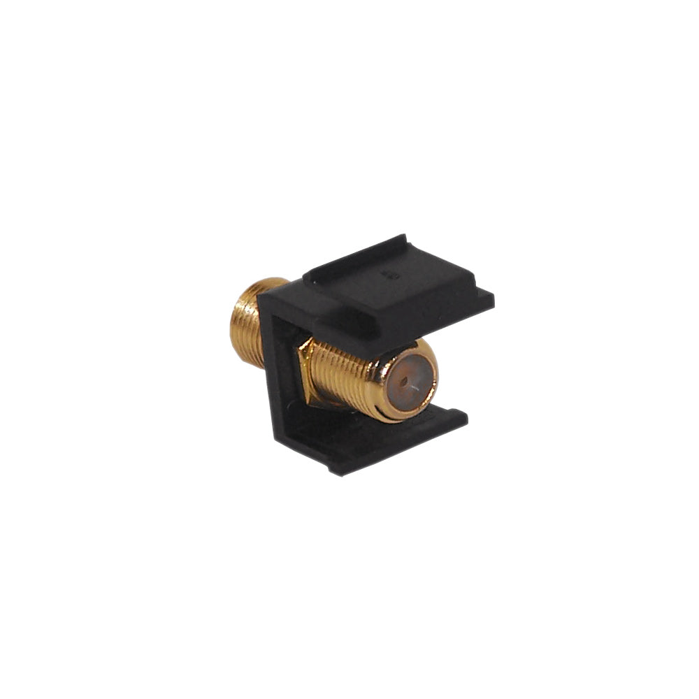 F-Type Female/Female Keystone Wall Plate Insert Black, Gold Plated (1Ghz Insert) – Generic – Wall Plate Inserts & Jacks (photo 2)