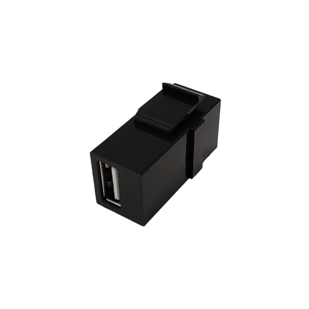 USB 2.0 A/A Keystone Wall Plate Insert - Black – Generic – Wall Plate Inserts & Jacks (photo 2)