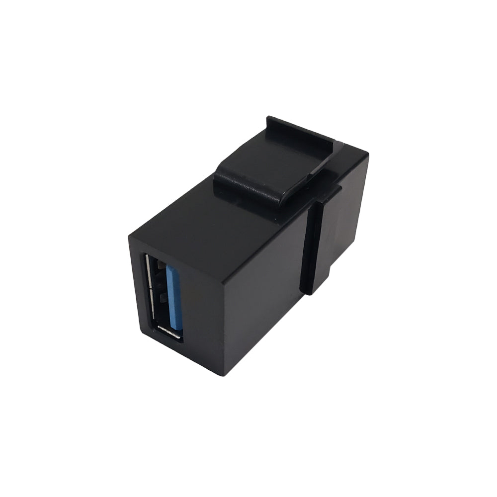 USB 3.0 A/A Keystone Wall Plate Insert - Black – Generic – Wall Plate Inserts & Jacks (photo 2)