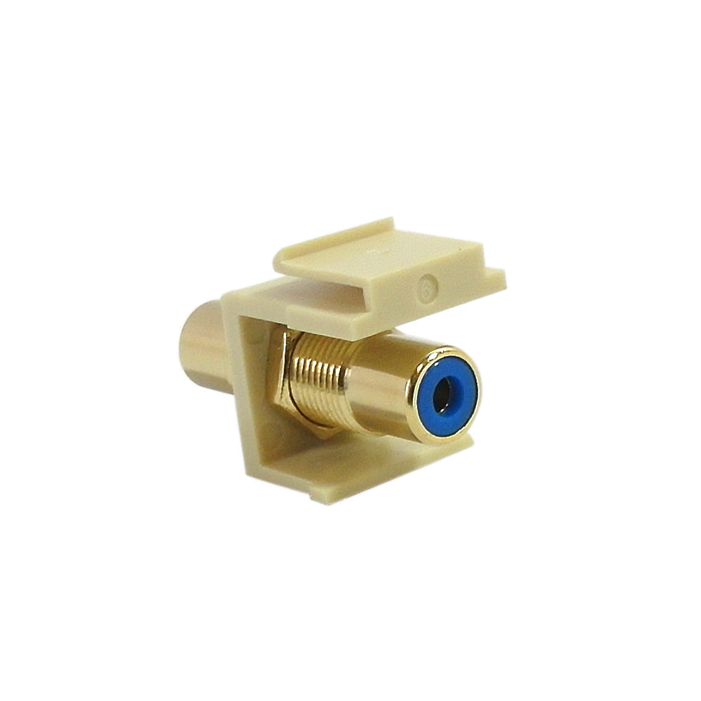 RCA Female/Female Keystone Wall Plate Insert Ivory, Gold Plated - Blue – Generic – Wall Plate Inserts & Jacks (photo 2)