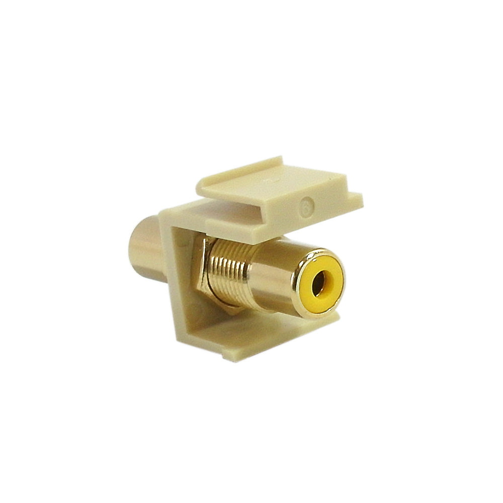 RCA Female/Female Keystone Wall Plate Insert Ivory, Gold Plated - Yellow – Generic – Wall Plate Inserts & Jacks (photo 2)
