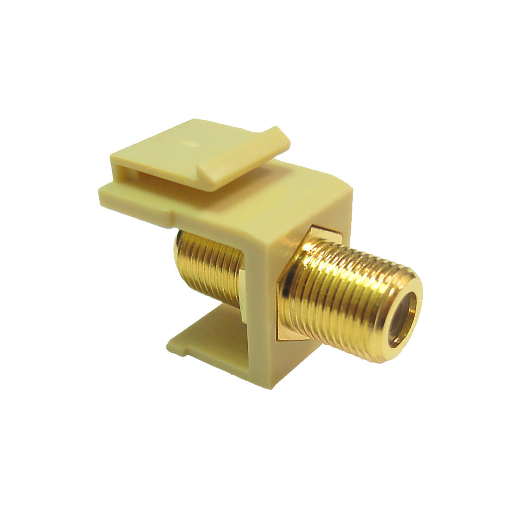 F-Type Female/Female Keystone Wall Plate Insert Ivory, Gold Plated (1Ghz Insert) – Generic