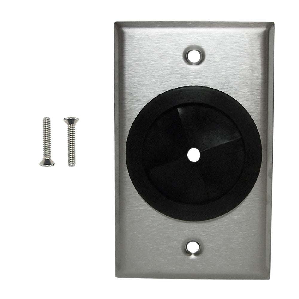 Cable Pass-through Wall Plate, Single Gang - Stainless Steel – Generic